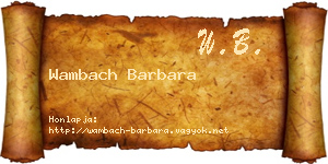 Wambach Barbara névjegykártya